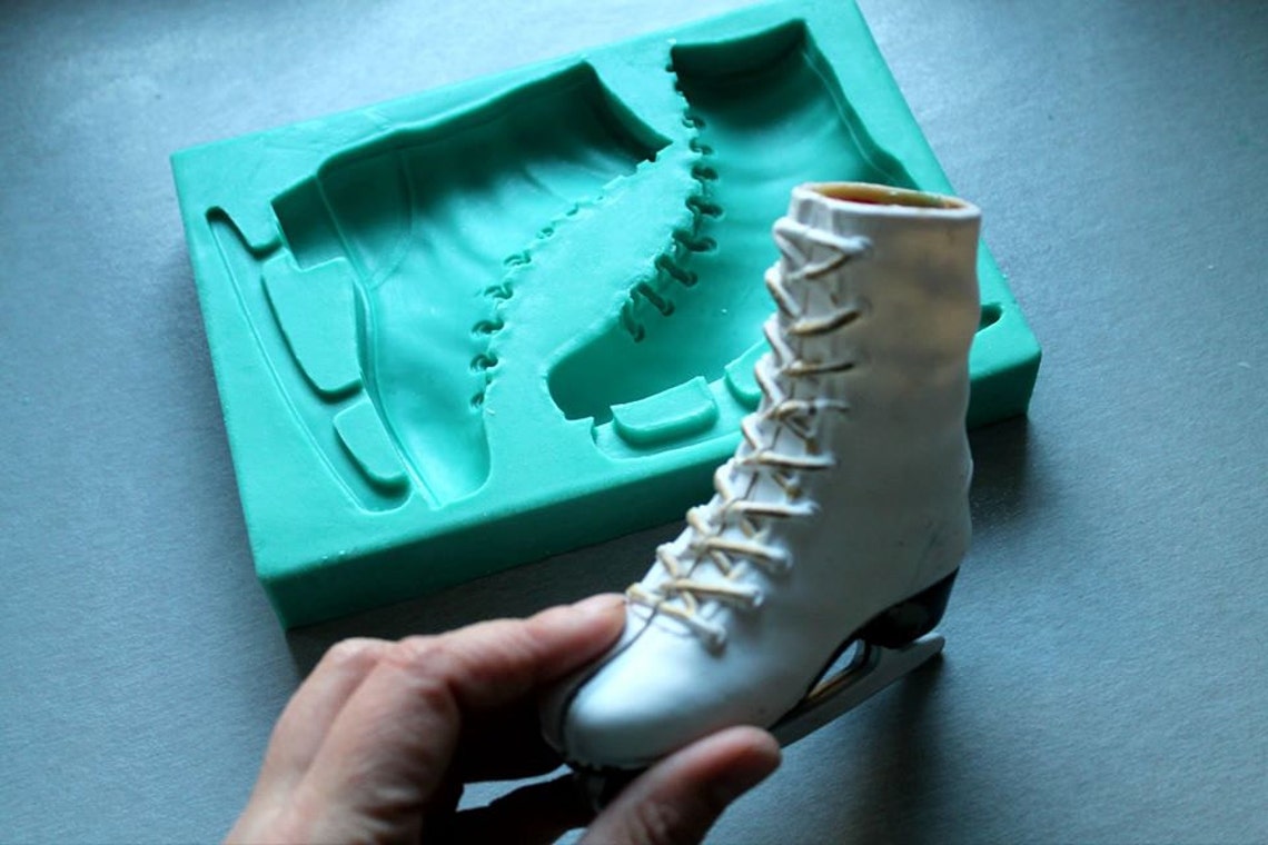 Silicone Mould Ice skates Cake Decorating Fondant / fimo mold Etsy