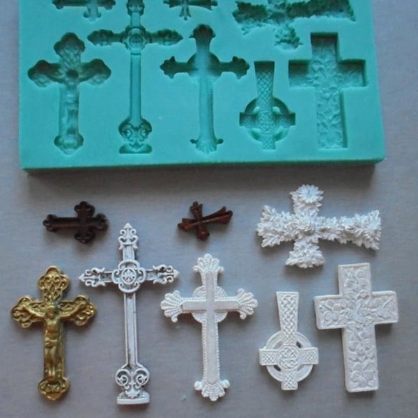 Silicone Mould CROSSES 2 Sugarcraft Cake Decorating Fondant / fimo mold