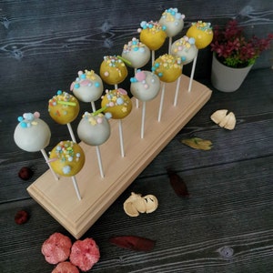 Wooden cake pop stand with 14 holes