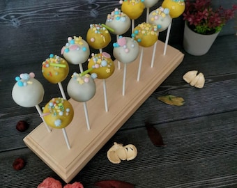 Wooden cake pop stand with 14 holes