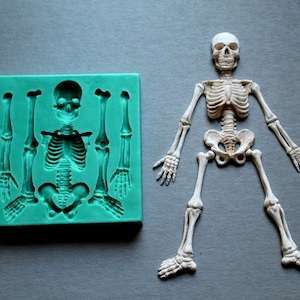 Silicone Mould / Skeleton HALLOWEEN by DOMOZETOV ART / Sugarcraft Cake Decorating Fondant / fimo mold