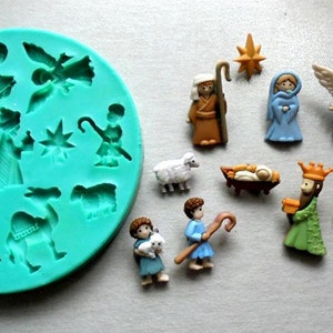 Silicone Mould / Christmas 5 / Sugarcraft Cake Decorating Fondant / fimo mold