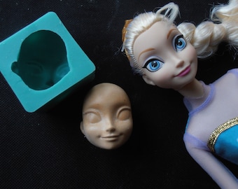 Silicone Mould ELSA’s FACE from FROZEN Cake Decorating Fondant / fimo mold