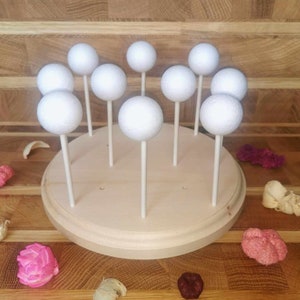 Wooden cake pop stand with 16 holes