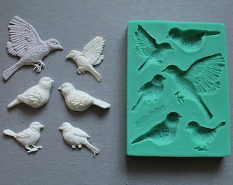 Silicone Mould / Birds / Sugarcraft Cake Decorating Fondant / fimo mold