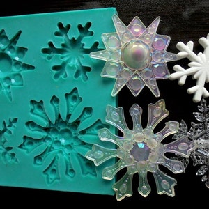 Silicone Mould SNOWFLAKES FROZEN Sugarcraft Cake Decorating Fondant / fimo mold