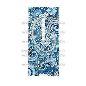 May include: A blue and white paisley pattern with a white letter I in the centre. The text "For Connect Clip www.etsy.com/shop/jaaCreatic" is repeated four times.