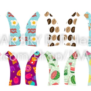 Puede incluir: Conjunto de 12 diseños digitales con varios patrones, que incluyen panqueques, granos de café, sandía, fresas, piñas y huevos. Los diseños tienen una forma curva, perfectos para crear vasos personalizados u otros proyectos de bricolaje.