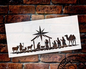 Nativity Christmas Scene Stencil by StudioR12 | DIY Bethlehem Wise Men Home Decor Gift | Craft & Paint Wood Sign Reusable Mylar Template...