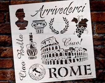 All Roads Lead to Rome Stencil - 12" x 12" template - STCL549 - by StudioR12