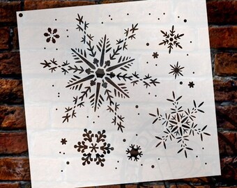 Snowflake 4 Stencil Winter Christmas Crafting Card Cake Decorations Festive 