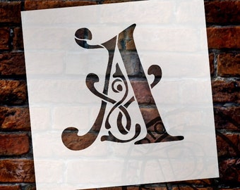 Ornate Monogram Stencil- Select Letter -STCL251-276