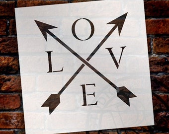 Love Arrows Art Stencil - Select Size - STCL1441 - by StudioR12