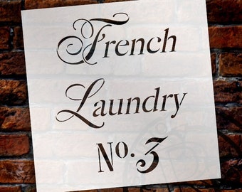 French Laundry Word Stencil - Select Size - STCL1419 - by StudioR12