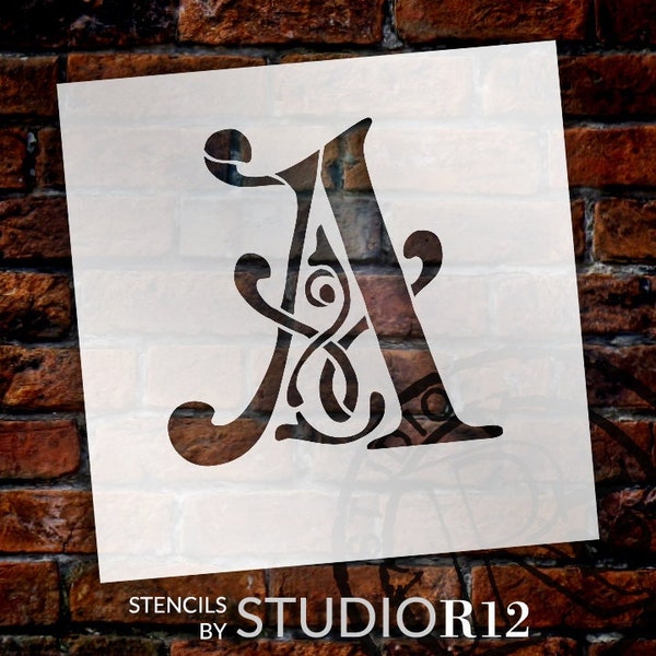 Ornate Monogram Stencil- Select Letter -STCL251-276