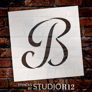 B -Graceful Monogram Stencil - Select Size - STCL1902 - by StudioR12
