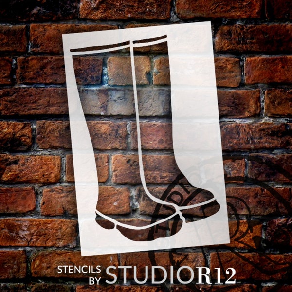 Rain Boots Silhouette Stencil by StudioR12 - Select Size - USA Made - Rainy Day | Craft DIY Spring Farmhouse Home Decor | Paint Wood Sign