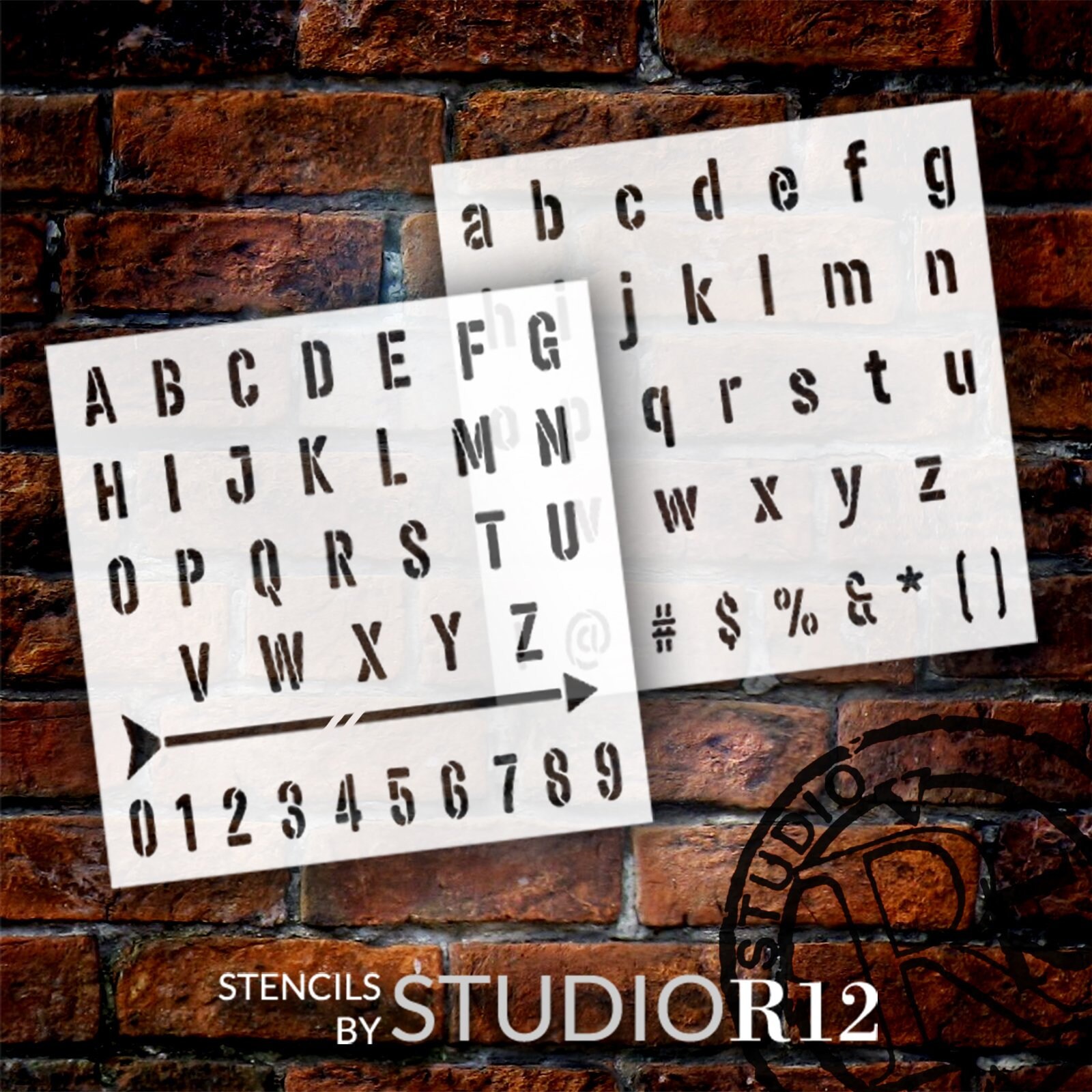Farmhouse Headline Full Alphabet Stencils by Studior12 - Etsy