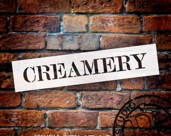 Creamery - Skinny Serif - Word Stencil - Select Size - STCL2058 - by StudioR12