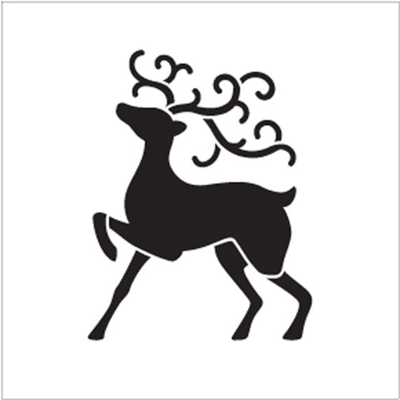 Christmas Shapes Stencil Prancing Reindeer Select Size - Etsy