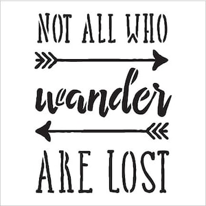Not All Who Wander Word Stencil Select Size STCL1511 by - Etsy
