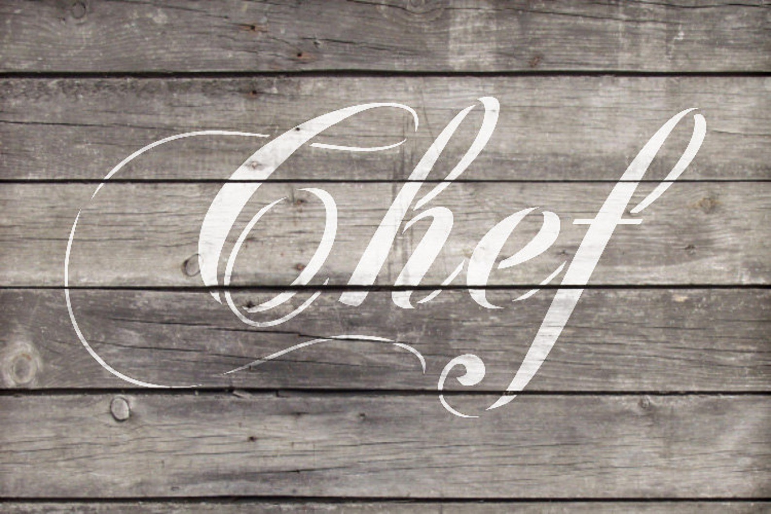 Chef Elegant Script Word Stencil Select Size STCL1336 Etsy