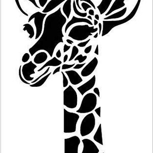 Giraffe Portrait Stencil by Studior12 Zoo Animals DIY Creativity Fun ...