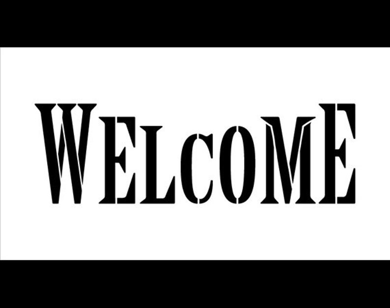 word stencil welcome edition marquee 11 x 6 etsy