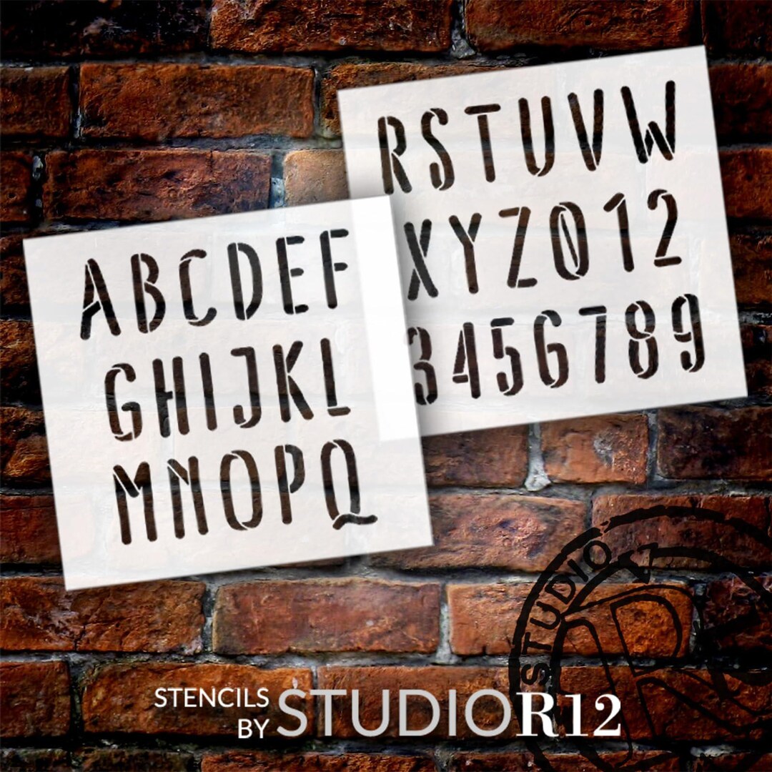 Hand Drawn Uppercase Alphabet Stencil by Studior12 USA Made Select Size Reusable Letter Template ...