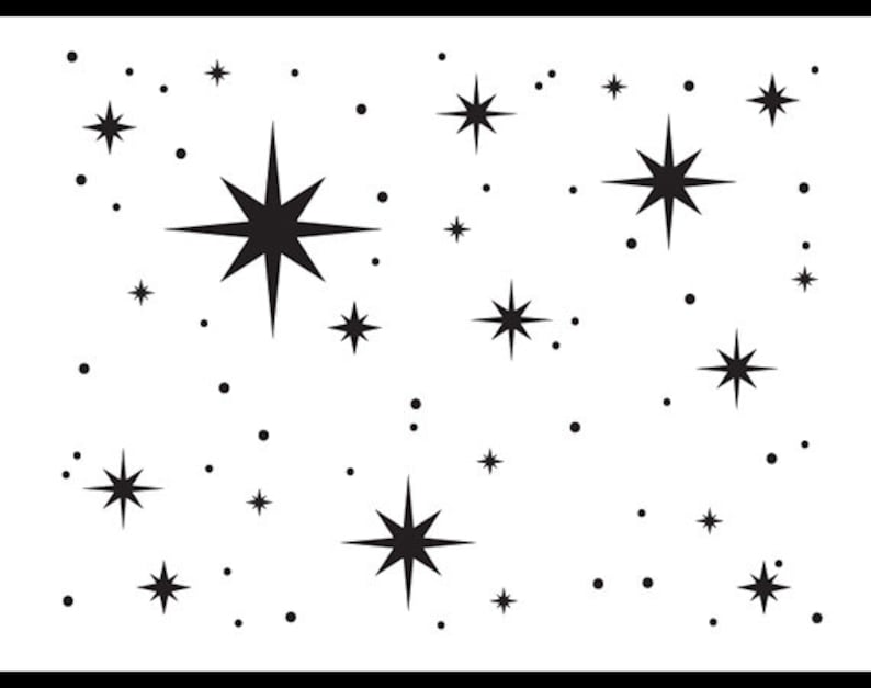 Twinkle Stars Stencil by StudioR12 Art for kids Nursery decor, Celestial Backgrounds, Cards, Ceiling, Cake SELECT SIZE STCL578 image 6