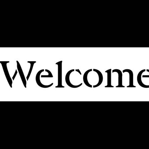 Welcome - Vintage Serif - Horizontal - Word Stencil - Select Size - STCL1198 by StudioR12