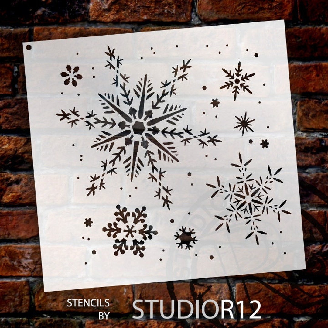 Delicate Snowflake Stencil by Studior12 Christmas, Holiday, Santa,  Painting, Winter, Window, Mixed Media, Chalk Select Size 