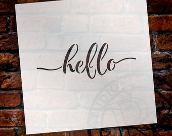 Hello - Hand-Written Script - Word Stencil - Select Size - by StudioR12