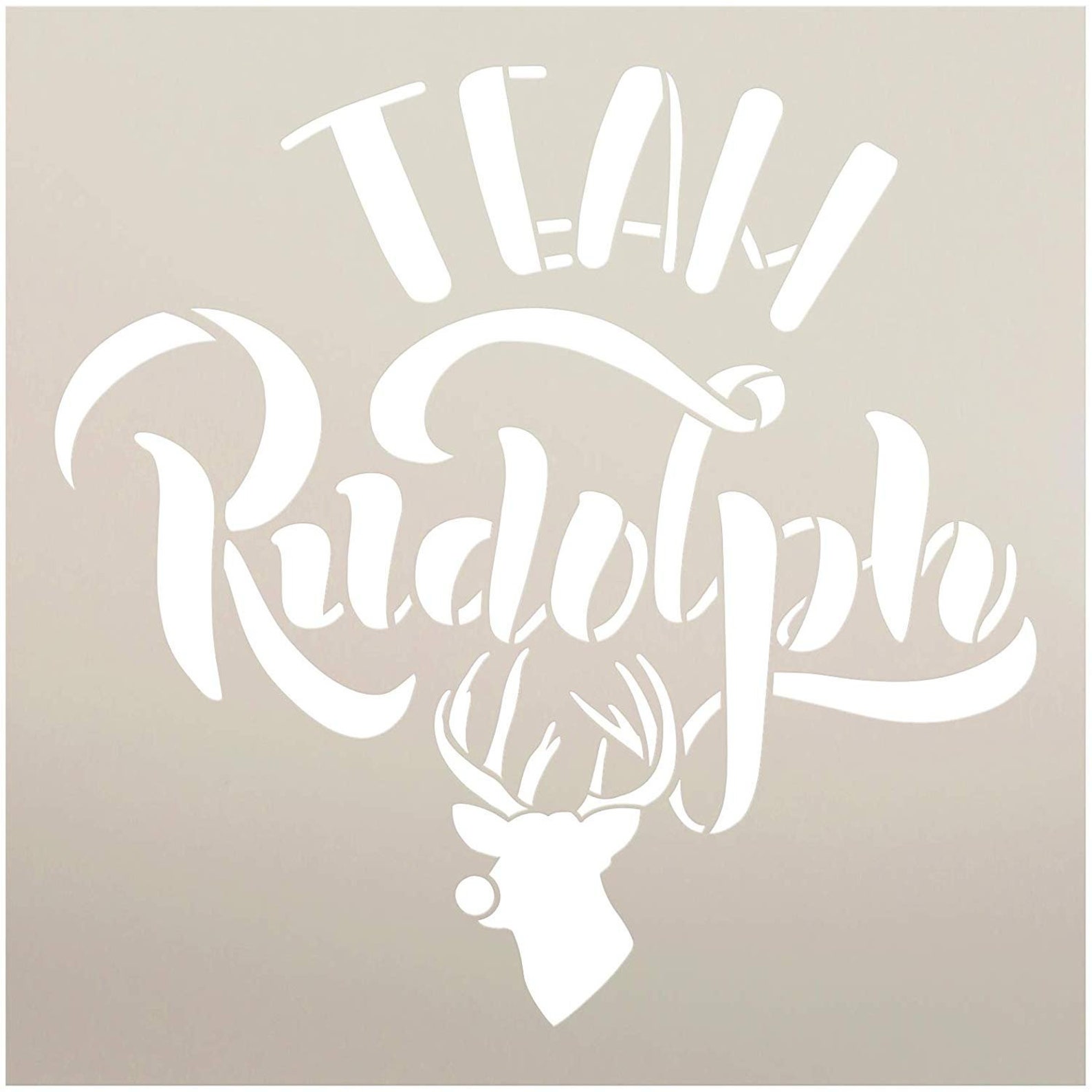 Team Rudolph Stencil With Reindeer Antlers By Studior12 DIY Etsy
