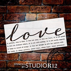 Love is Patient Stencil by Studior12 Reusable Mylar Template - Etsy