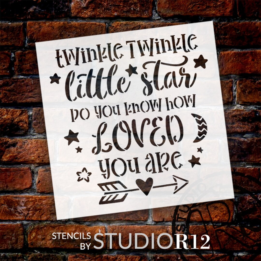 Twinkle Twinkle Little Star Stencil by Studior12 Craft DIY - Etsy