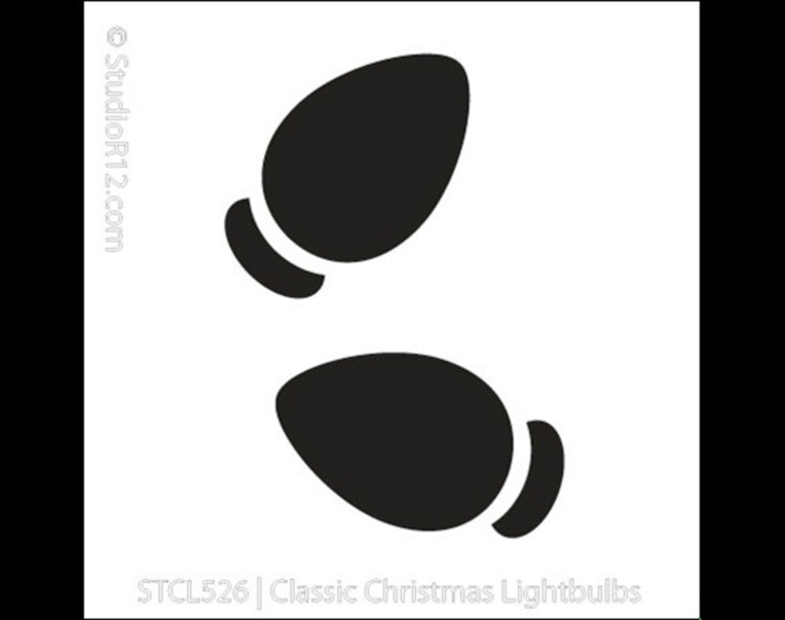 Classic Christmas Light Bulb Stencil 3 X 3 Etsy