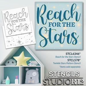 Twinkle Stars Stencil by StudioR12 Art for kids Nursery decor, Celestial Backgrounds, Cards, Ceiling, Cake SELECT SIZE STCL578 image 2