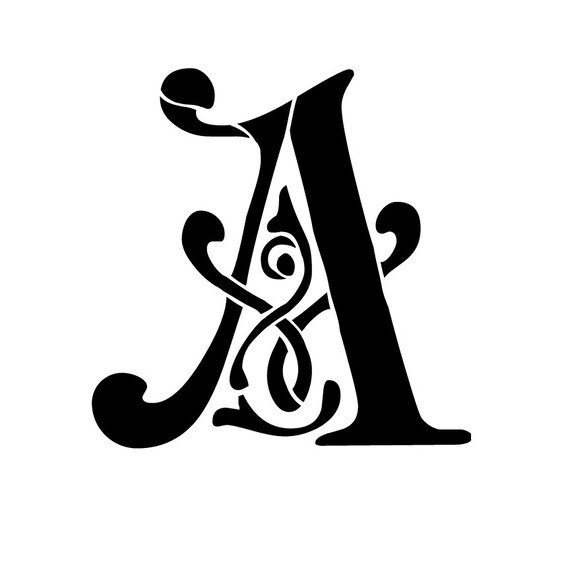 ornate monogram stencil select letter stcl251 276 etsy ireland