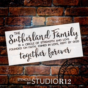 Personalized Our Family Forever Stencil by StudioR12 - Select Size - USA Made - Craft DIY Farmhouse & Faith Home Decor | Paint Custom Sign