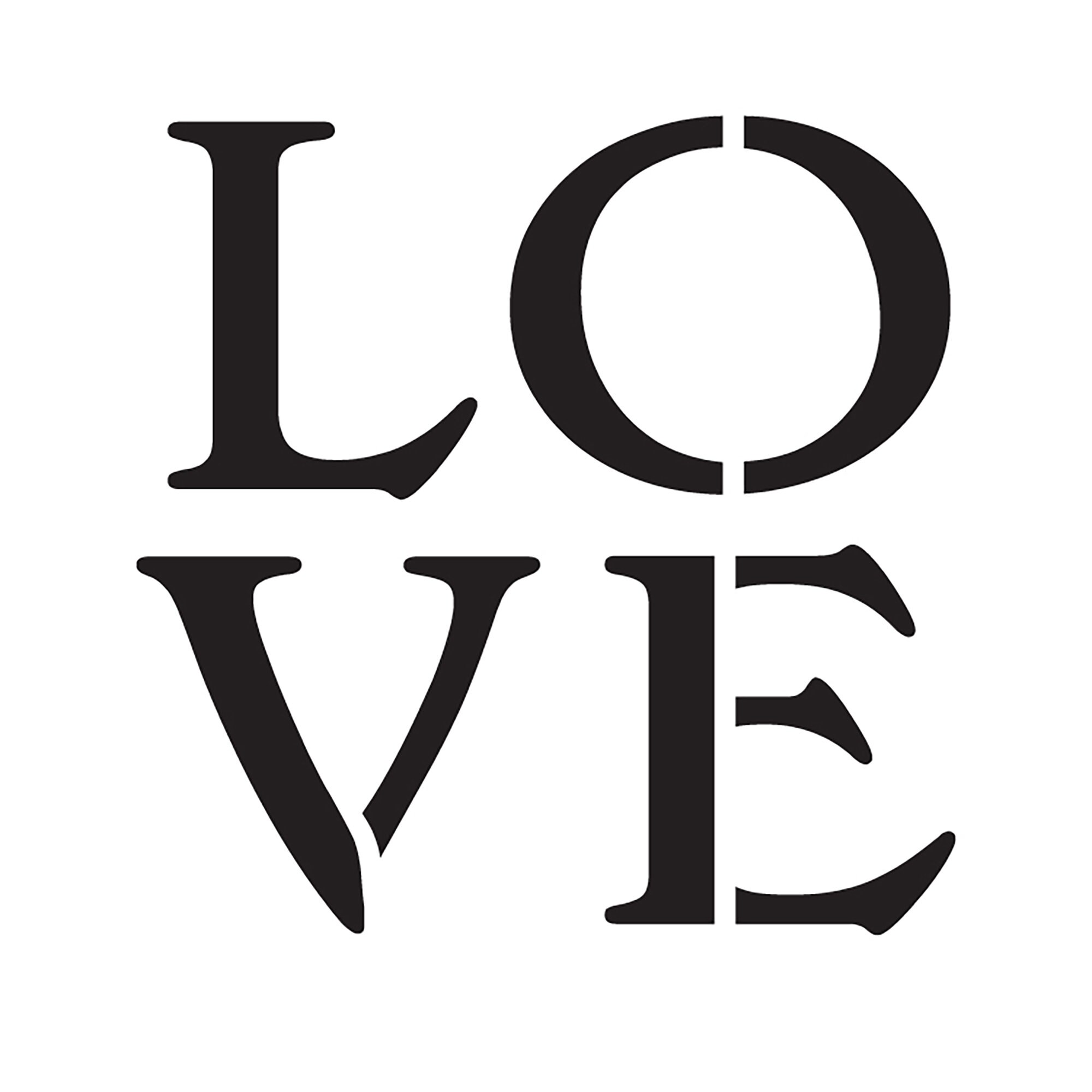 Love Square Vintage Serif Word Stencil Select Size Etsy