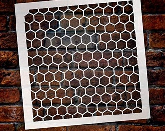 Honeycomb Stencil by StudioR12 | Country Repeating Pattern Stencil - Reusable Mylar Template | Painting, Chalk, Mixed Media | Use for...