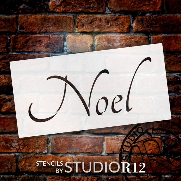 Noel-sierlijk-Word Art stencil-Selecteer maat-STCL1391-door StudioR12