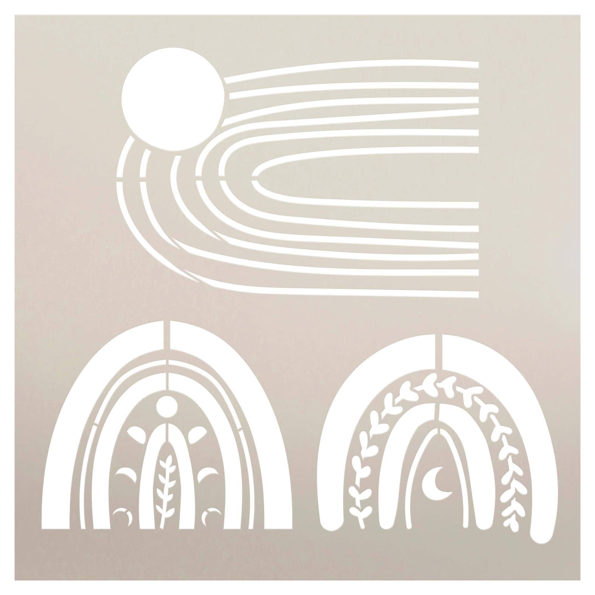 Boho Rainbow Embellishments Stencil by Studior12 Craft DIY - Etsy