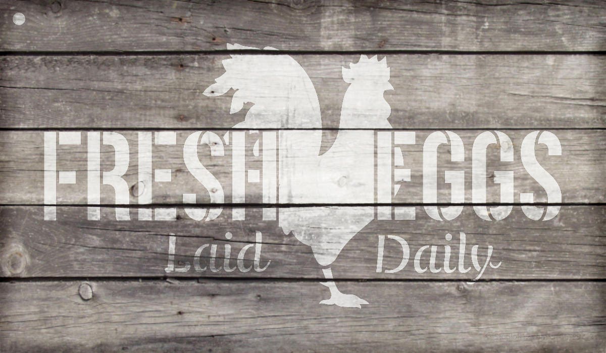 Fresh Eggs Chicken Word Art Stencil Select Size - Etsy