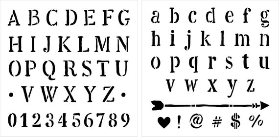 Stencil di lettere disegnate a mano funky di StudioR12 / Stencil alfabeto  completo riutilizzabile / Diario fai da te e Scrapbooking / Seleziona  dimensione -  Italia