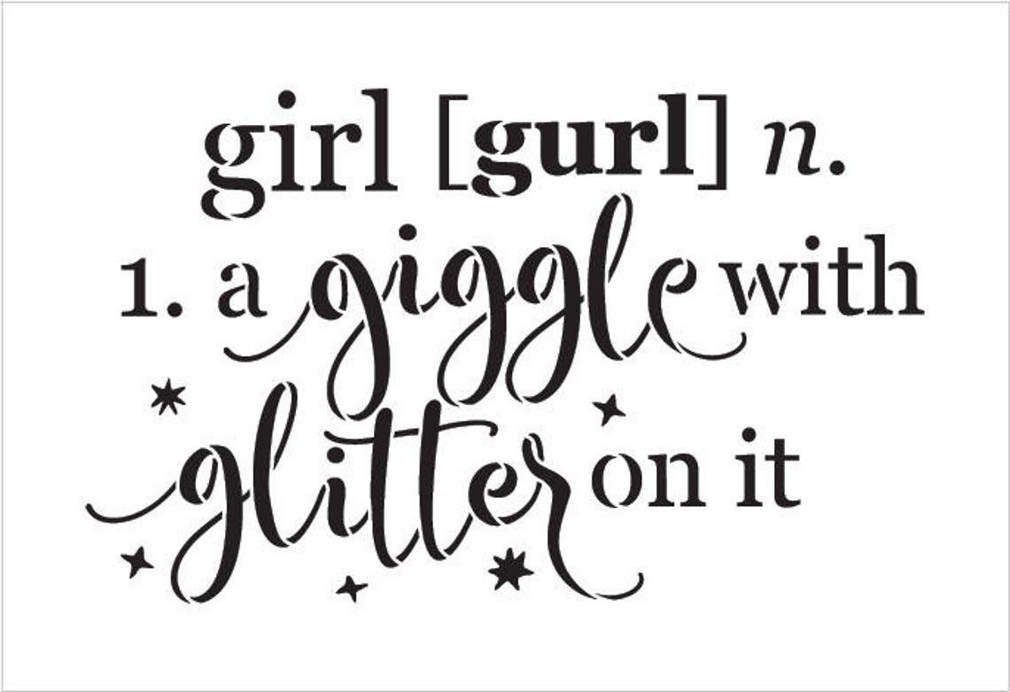 Girl Defined Word Stencil Select Size STCL1868 by - Etsy