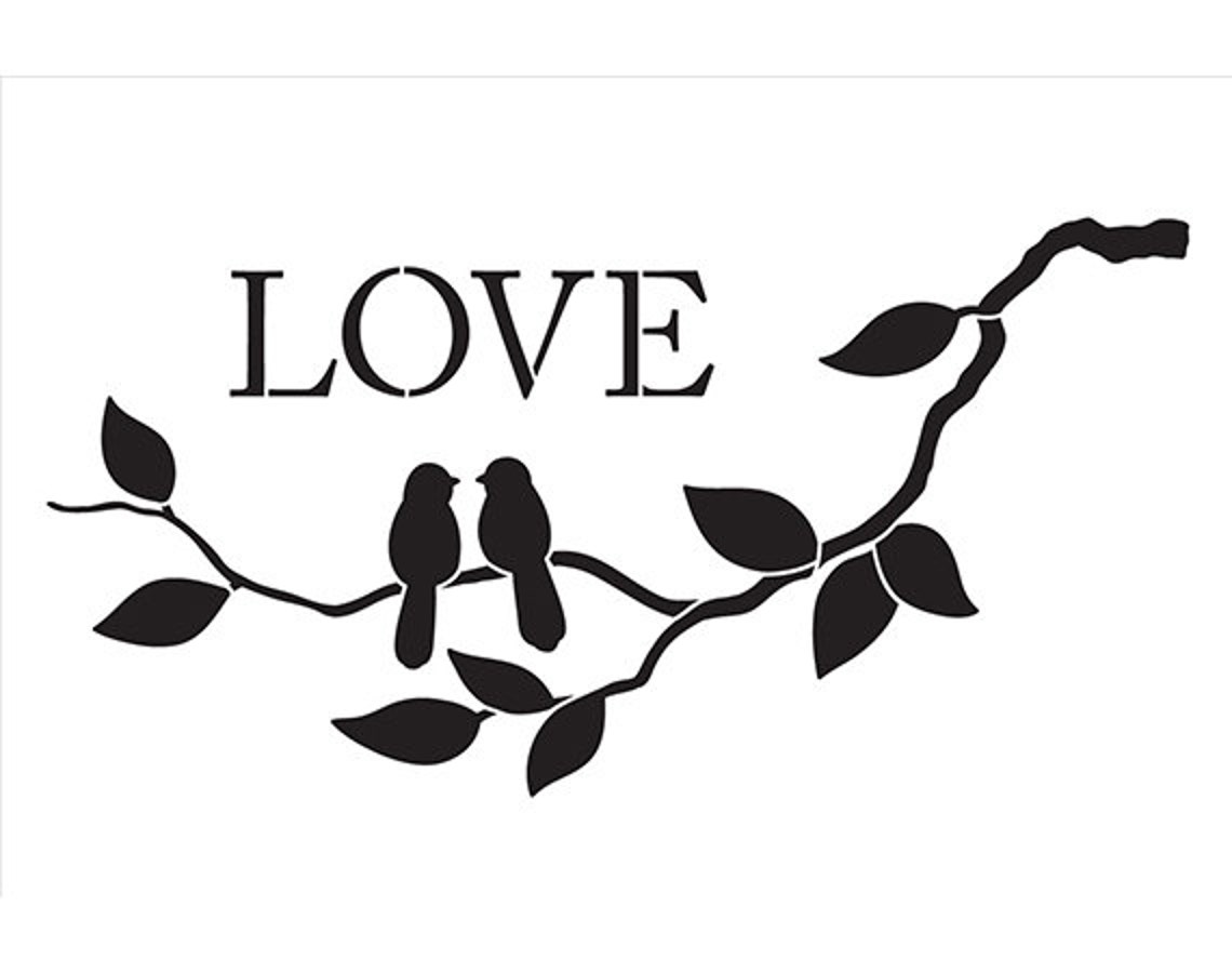 Love Birds Art Stencil Select Size STCL1231 by Etsy