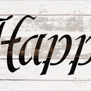 Happy Fun Style Word Stencil Select Size STCL2155 by Studior12 - Etsy