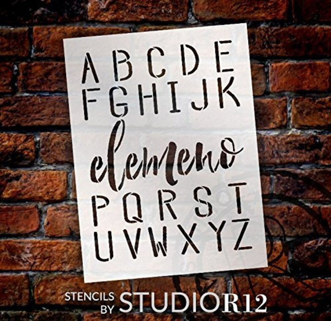 Alphabet stencils font n.15 - Uppercase. Individual letters A to Z, single letter  stencils